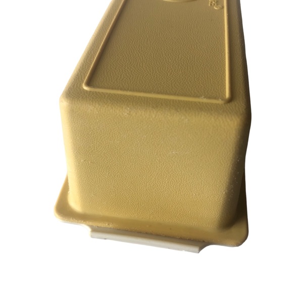 Vintage Tupperware Butter Dish Keeper Harvest Gold Top Almond Tray 636-11 - Picture 6 of 6